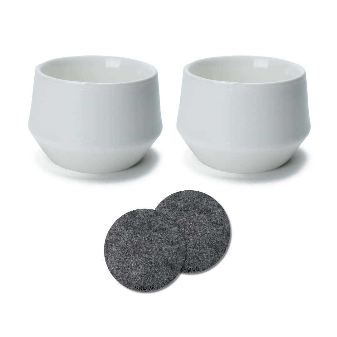 Kruve Porcelain Latte and Espresso Cup Set