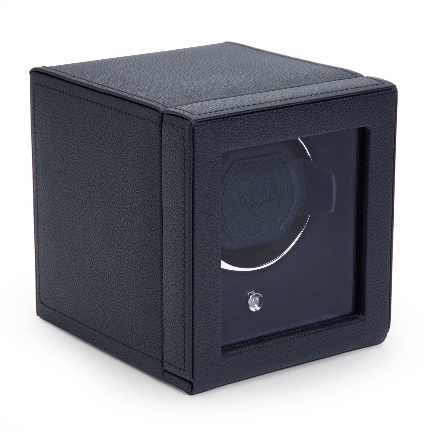 Premium Cub Watch Winder with Protective Cover by WOLF 1834 - Elegant and Efficient Automatic Watch Winding Solution