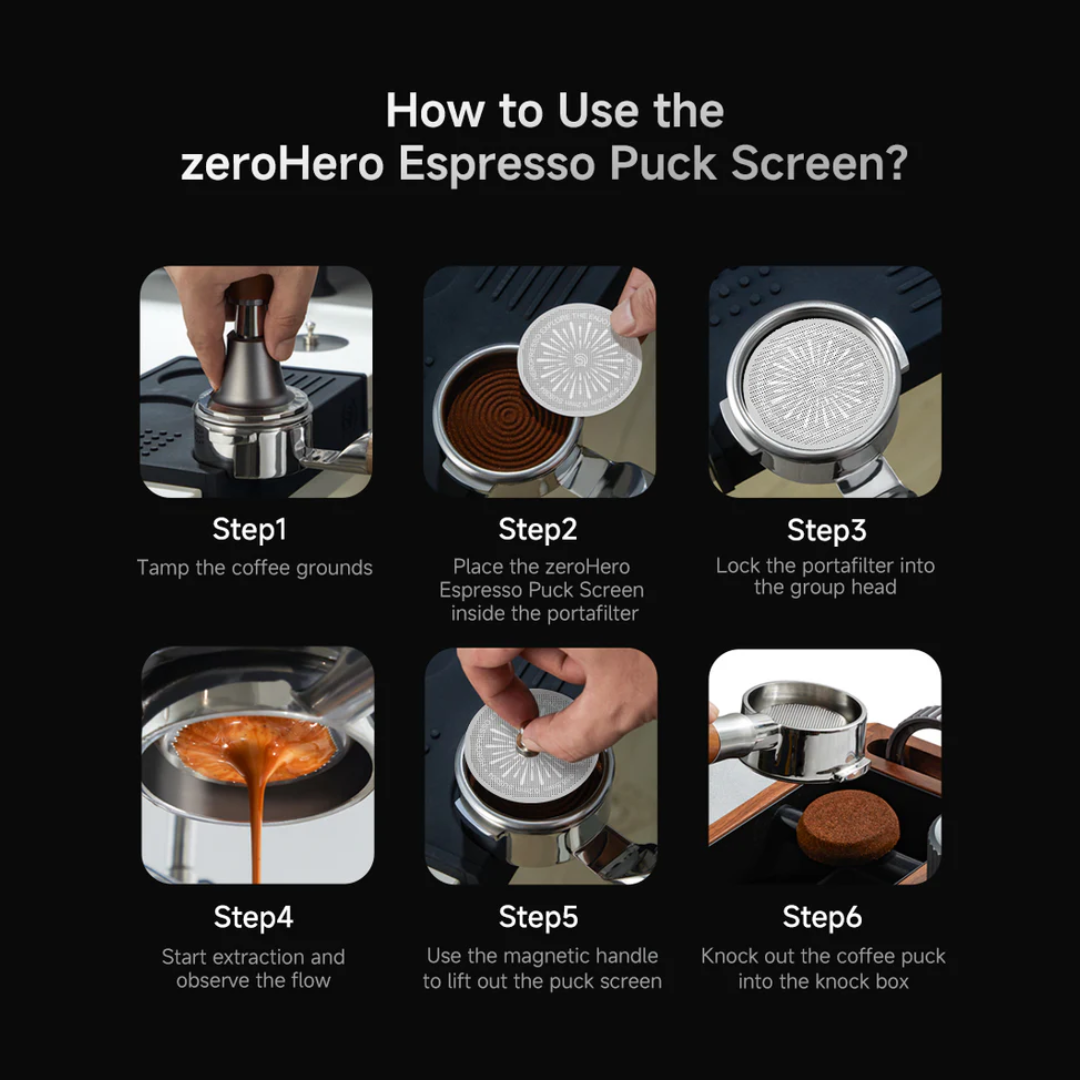 zeroHero Espresso Puck Screen 58mm
