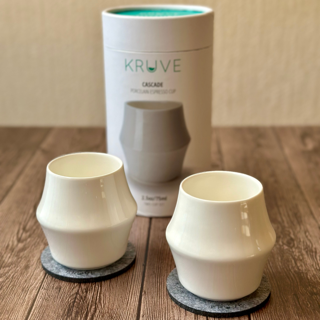 Kruve Porcelain Latte and Espresso Cup Set