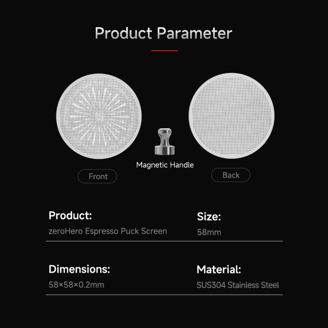 zeroHero Espresso Puck Screen 58mm