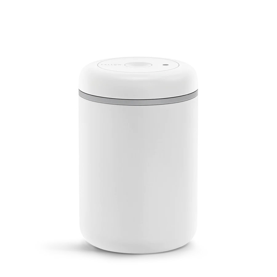Fellow Atmos Vacuum Canister Airtight Seal, Keep coffee fresher, Vacuum Pump, Press To Release, Twist To Remove Air