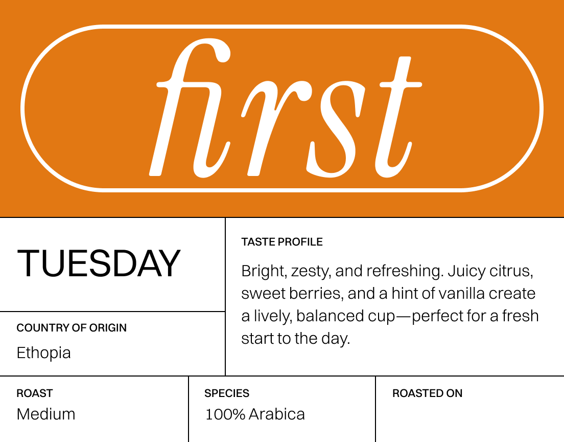 Tuesday - Ethopia, Guji Coffee Beans