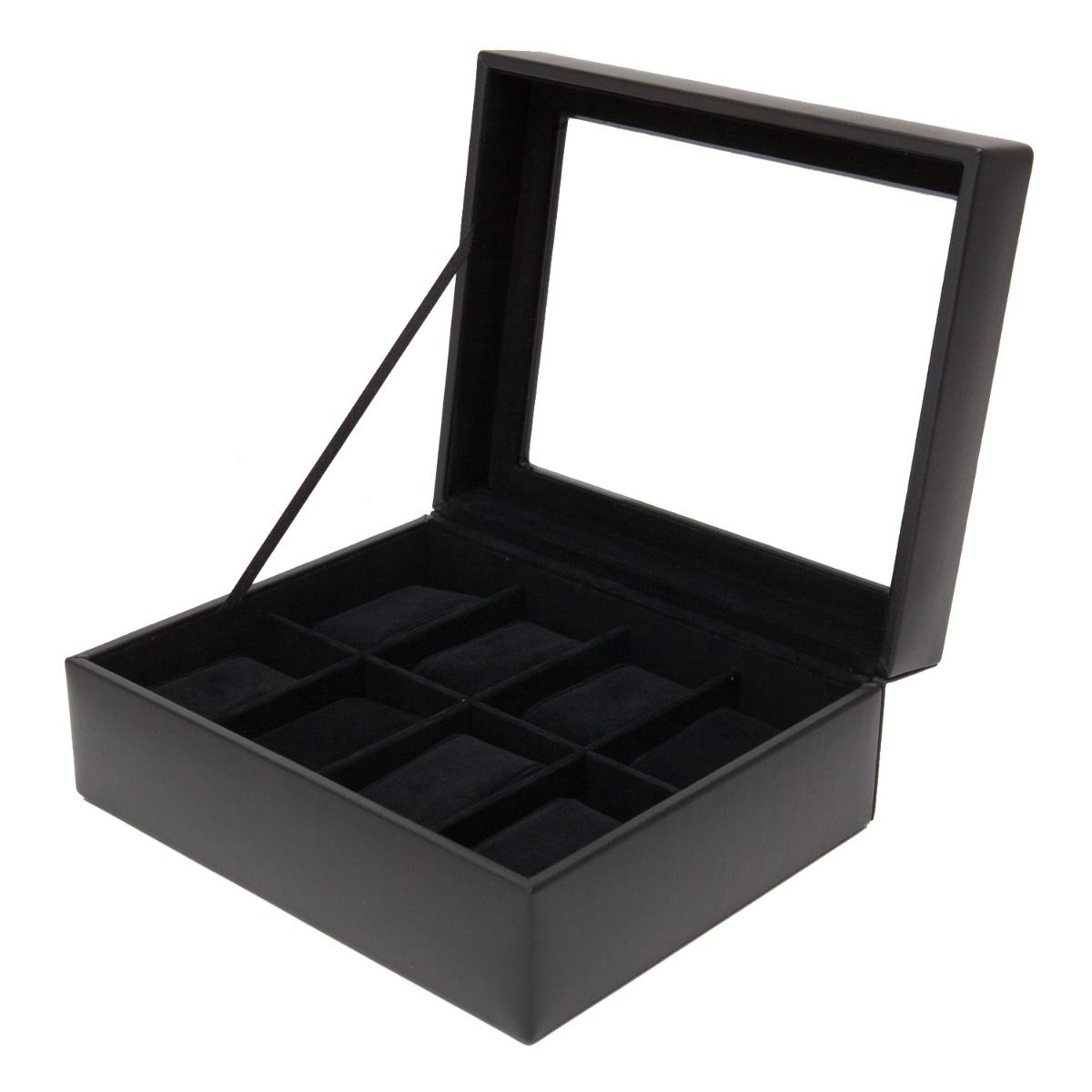 Wolf 99513 Heritage 8 Piece Watch Box, Glass Cover, Ultra Suede Lining, 55mm width