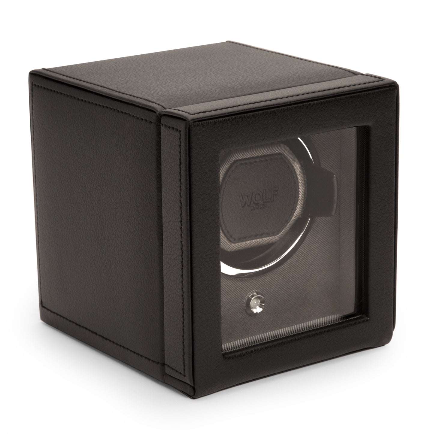 Premium Cub Watch Winder with Protective Cover by WOLF 1834 - Elegant and Efficient Automatic Watch Winding Solution