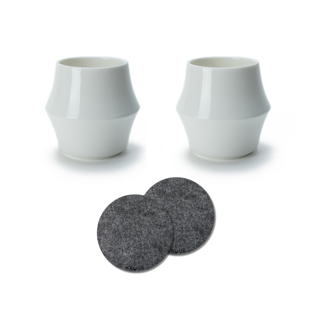 Kruve Porcelain Latte and Espresso Cup Set