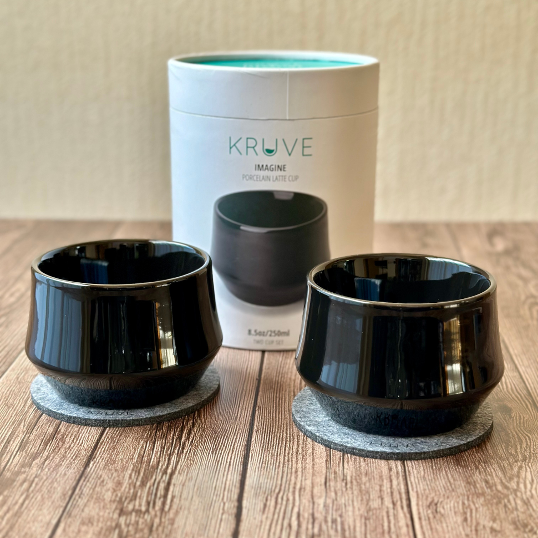 Kruve Porcelain Latte and Espresso Cup Set
