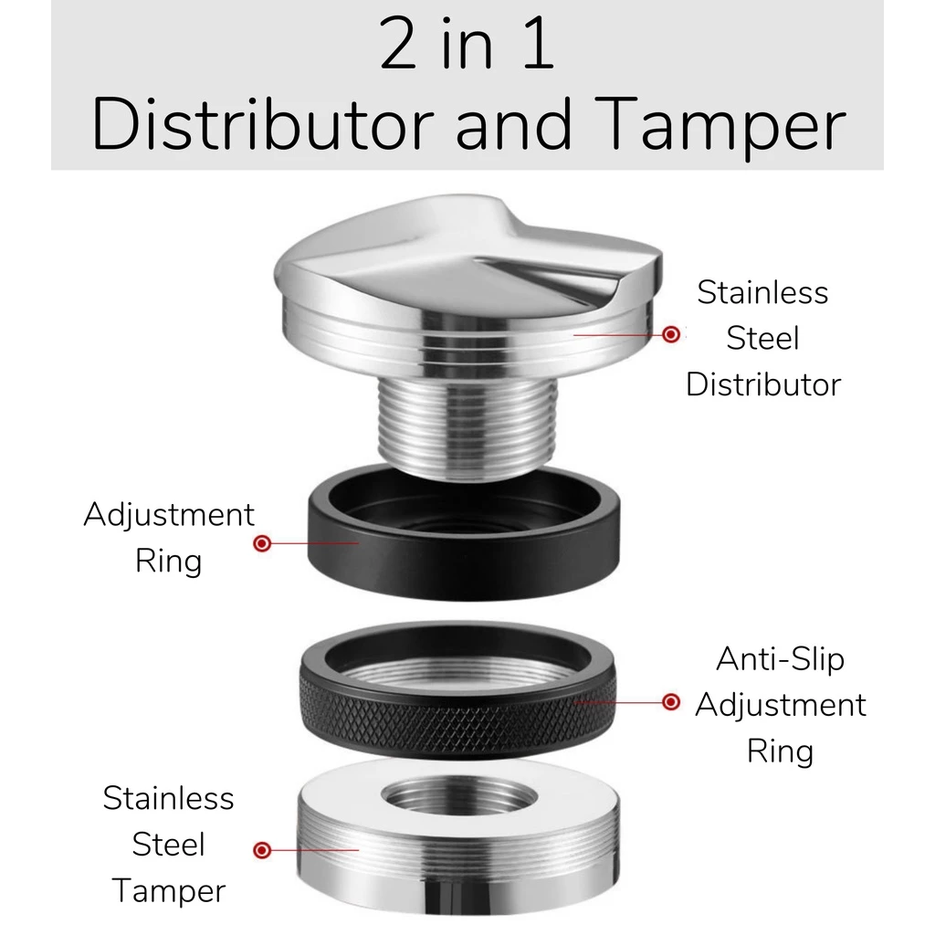 Coffee Distributor and Tamper for Espresso Machine 53mm/58mm, for Breville