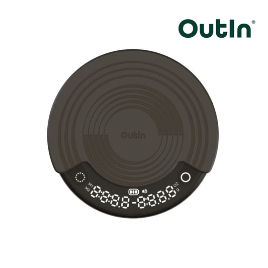 Outin Claro Smart Coffee Scale – Compact, Precise, Rechargeable with Brew Modes & Protective Case
