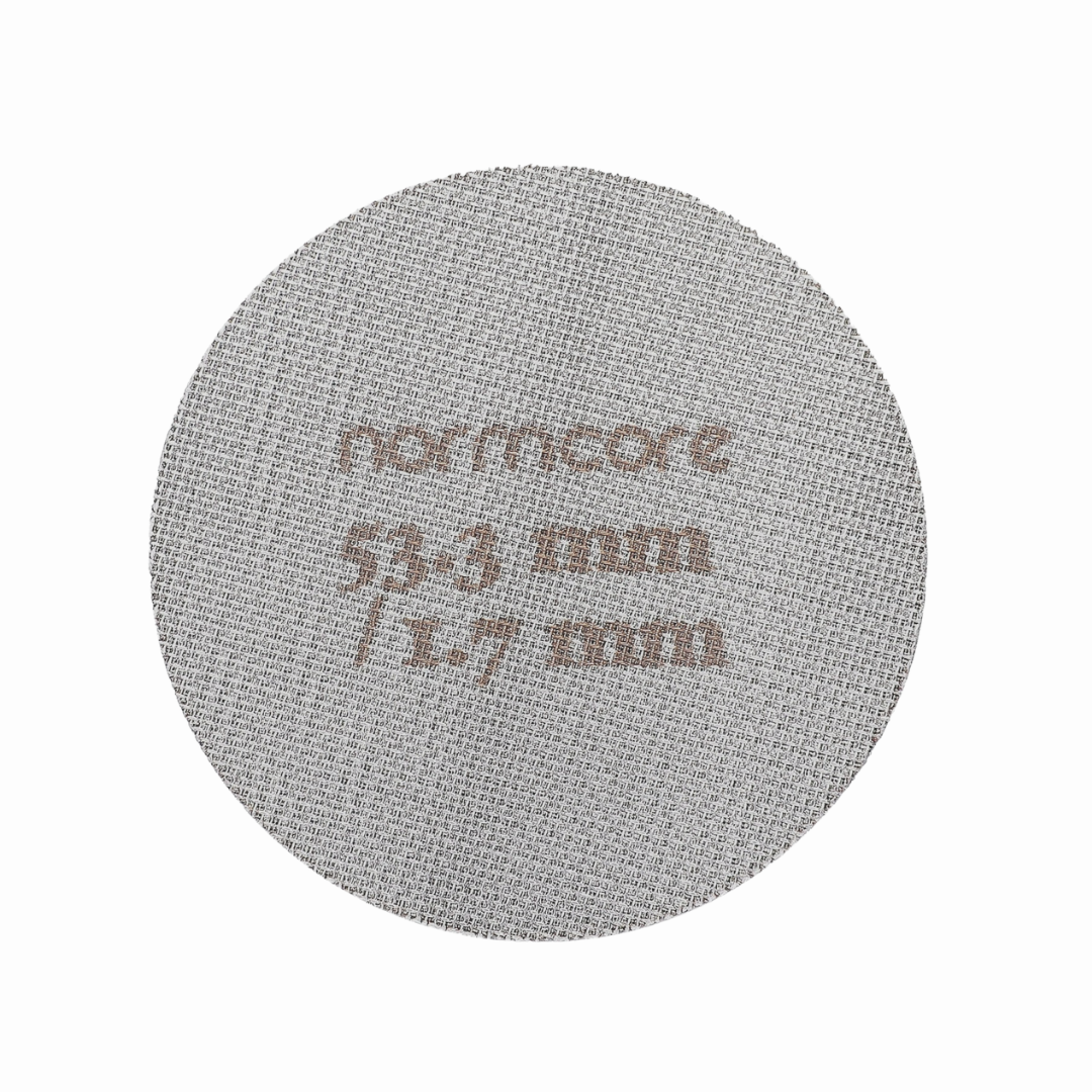 Normcore Puckscreen, 53.3mm 58.5mm width, 1.7mm thickness, 316 stainless steel, puck screen stand