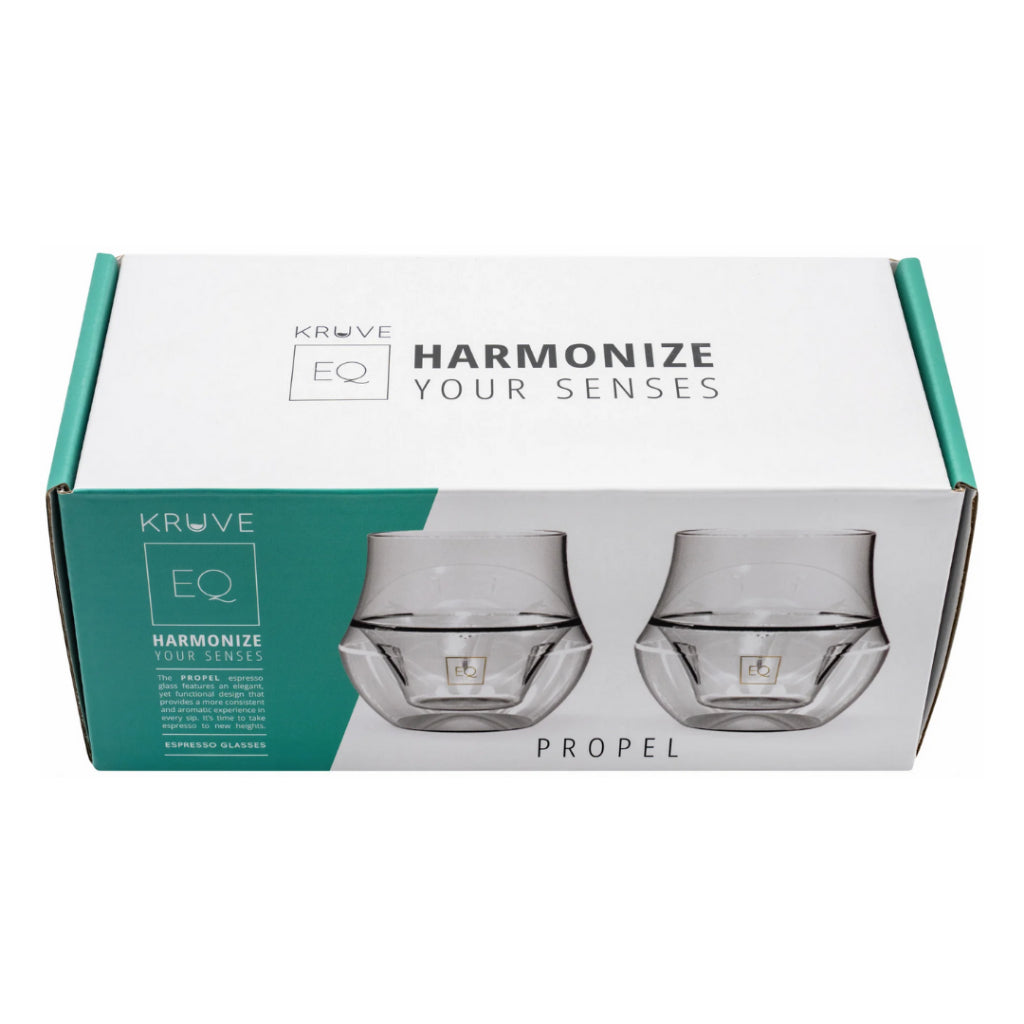 Kruve PROPEL Espresso Glass Set, 75ml, Double-walled Construction, Circulate Rich Aroma, Hand-blown Borosilicate Glass
