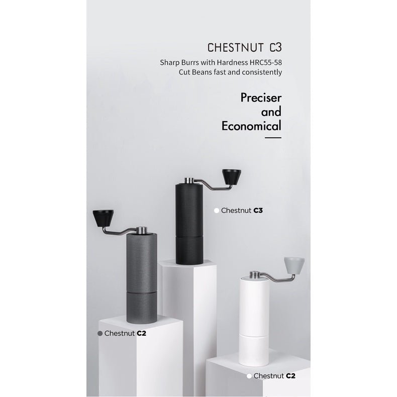 Timemore Pour Over gift set with C3 Grinder, Crystal dripper, filter, thermometer in box - Watch&Puck