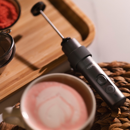 OutIn LattoGo Milk Frother – Portable Handheld Latte Art Foam Maker with Silicone Ring