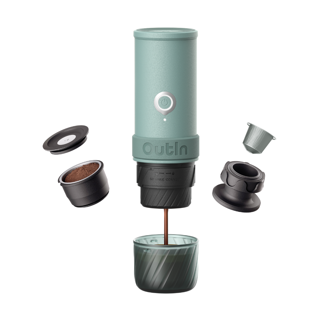 OutIn Mino Portable Electric Espresso Machine – 22 Bar Self-Heating Travel Coffee Maker