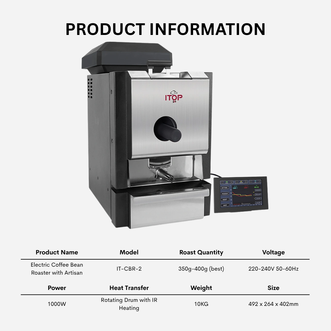 Artisan Compatible Coffee Bean Roaster - IT-CBR-2 Electric Coffee Roaster with AK Control System