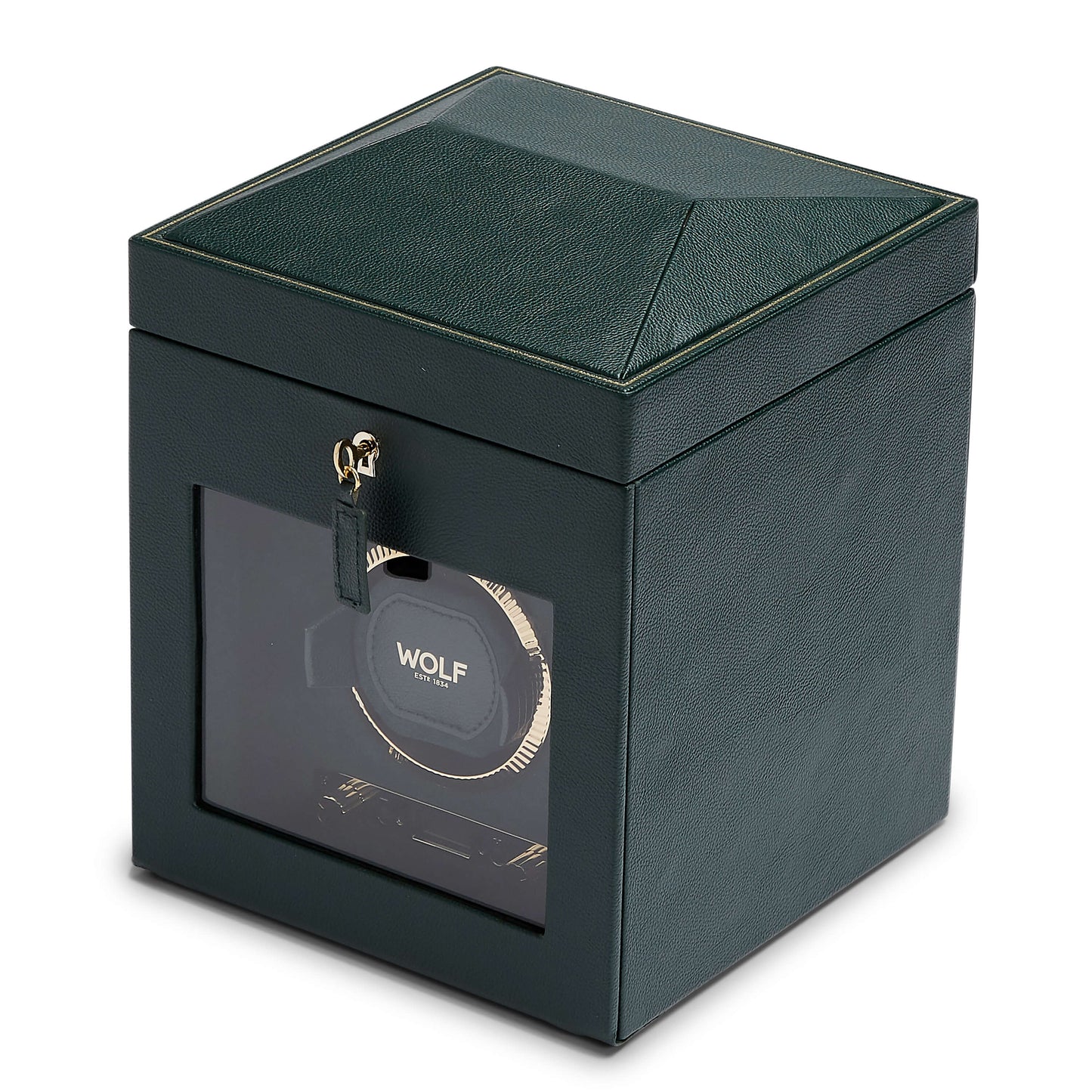 Exquisite British Racing Single Watch Winder by WOLF 1834 - Elegant Automatic Timepiece Maintenance with Storage