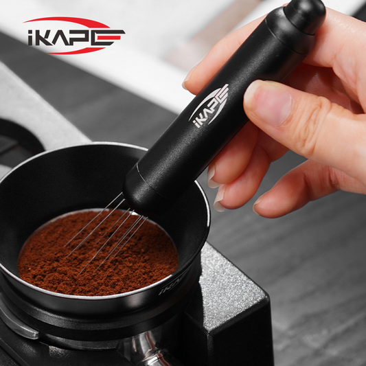IKAPE Retractable Espresso WDT Tool with Stand, One-Press, Adjustable, 8 Needles