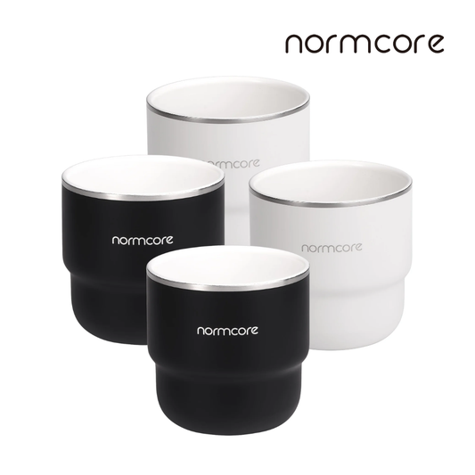 Normcore Espresso Coffee Cup Set 210ml - Double Wall Stainless Steel Ceramic Coating (Set of 2)