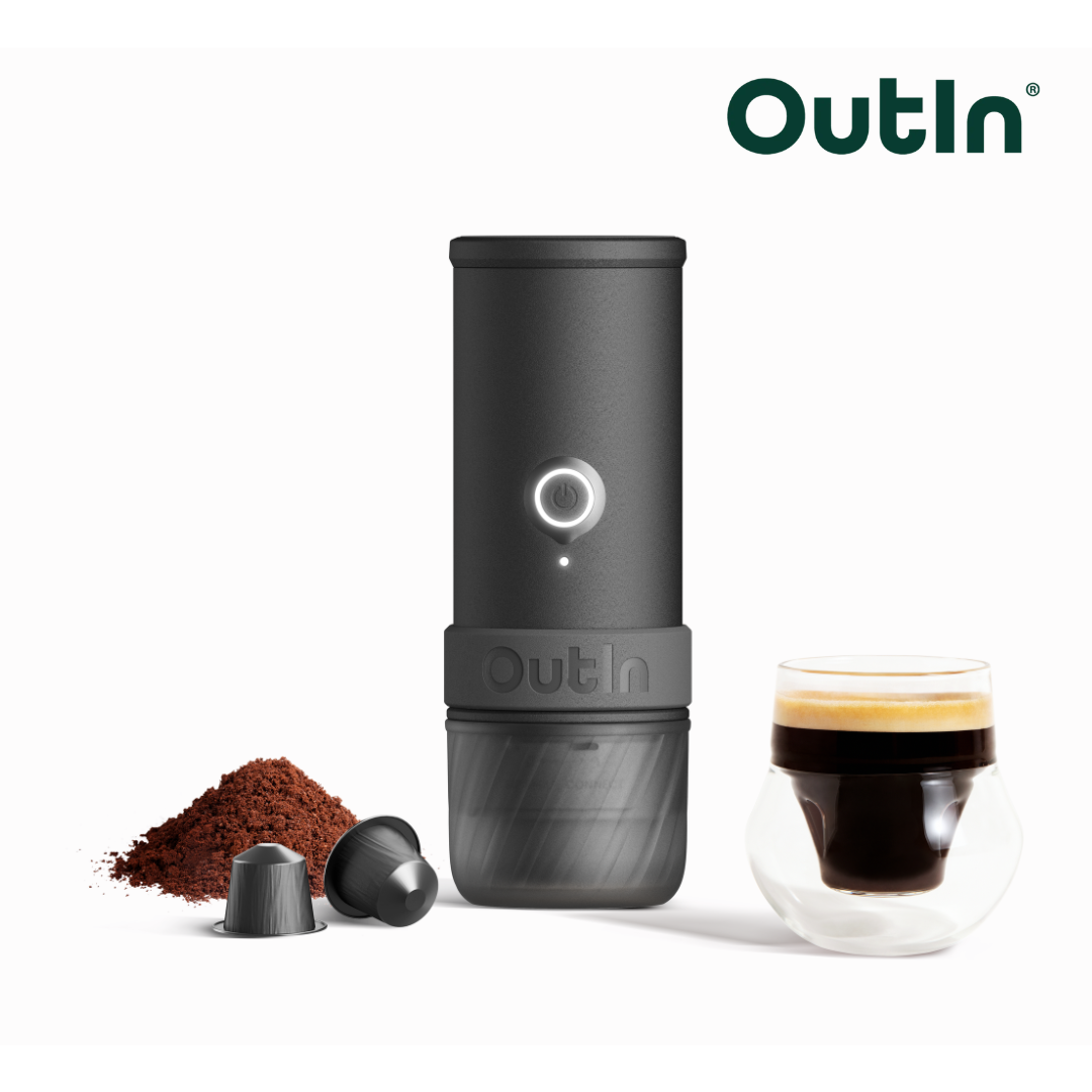 OutIn Mino Portable Electric Espresso Machine – 22 Bar Self-Heating Travel Coffee Maker