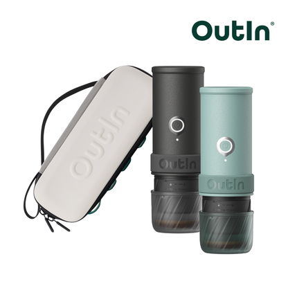 Outin Mino Portable Espresso Machine + EVA Protective Case Bundle | 22-Bar Travel Coffee Maker