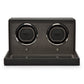 Premium Double Cub Watch Winder with Protective Cover by WOLF 1834 - Elegant Automatic Timepiece Maintenance Solution