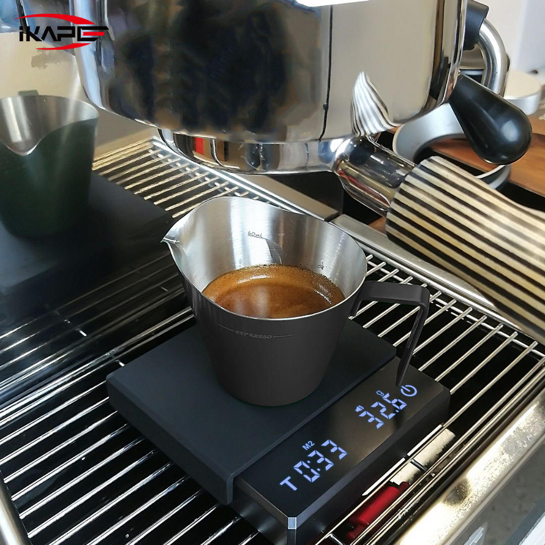 IKAPE Espresso Measuring Cup, 304 Stainless Steel Espresso Shot Cup, 90ml Coffee Measuring Cup