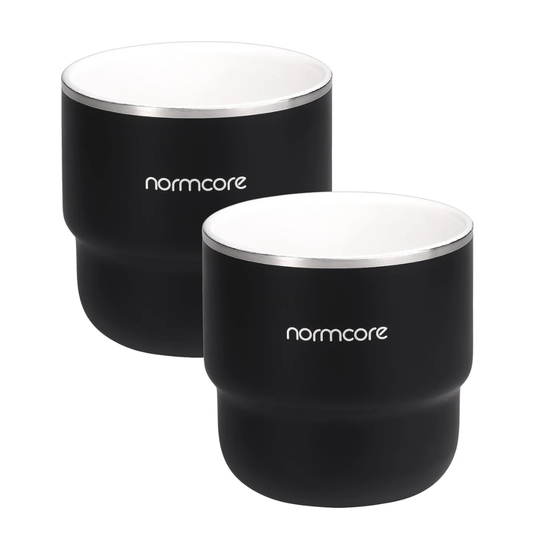 Normcore Espresso Coffee Cup Set 210ml - Double Wall Stainless Steel Ceramic Coating (Set of 2)