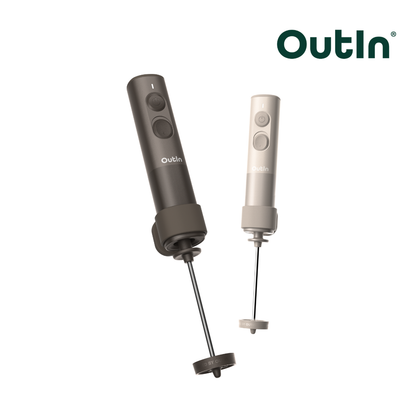 OutIn LattoGo Milk Frother – Portable Handheld Latte Art Foam Maker with Silicone Ring