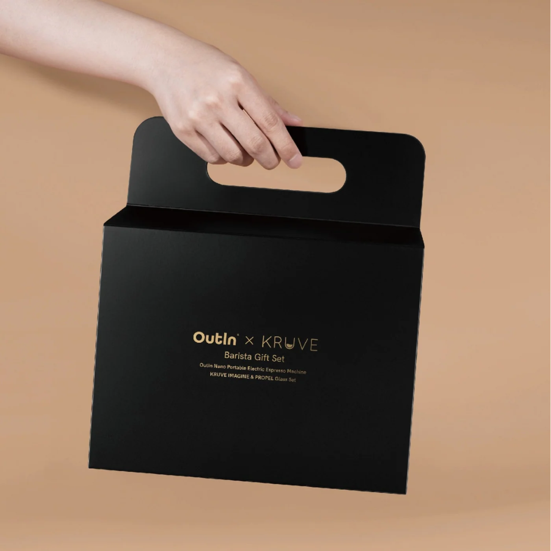 OutIn x KRUVE Barista Gift Set – Portable Espresso Machine Kit with Nano & Espresso Glasses