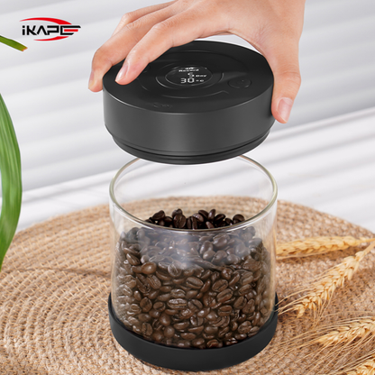 IKAPE Electric Vacuum Coffee Bean Canister with Digital Display - Auto Vacuum Storage (250g / 500g)
