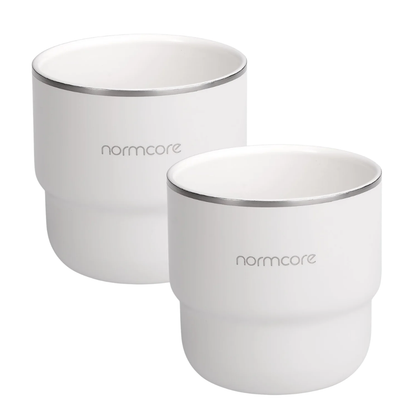 Normcore Espresso Coffee Cup Set 210ml - Double Wall Stainless Steel Ceramic Coating (Set of 2)