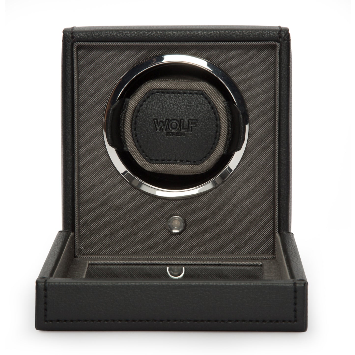 Premium Cub Watch Winder with Protective Cover by WOLF 1834 - Elegant and Efficient Automatic Watch Winding Solution