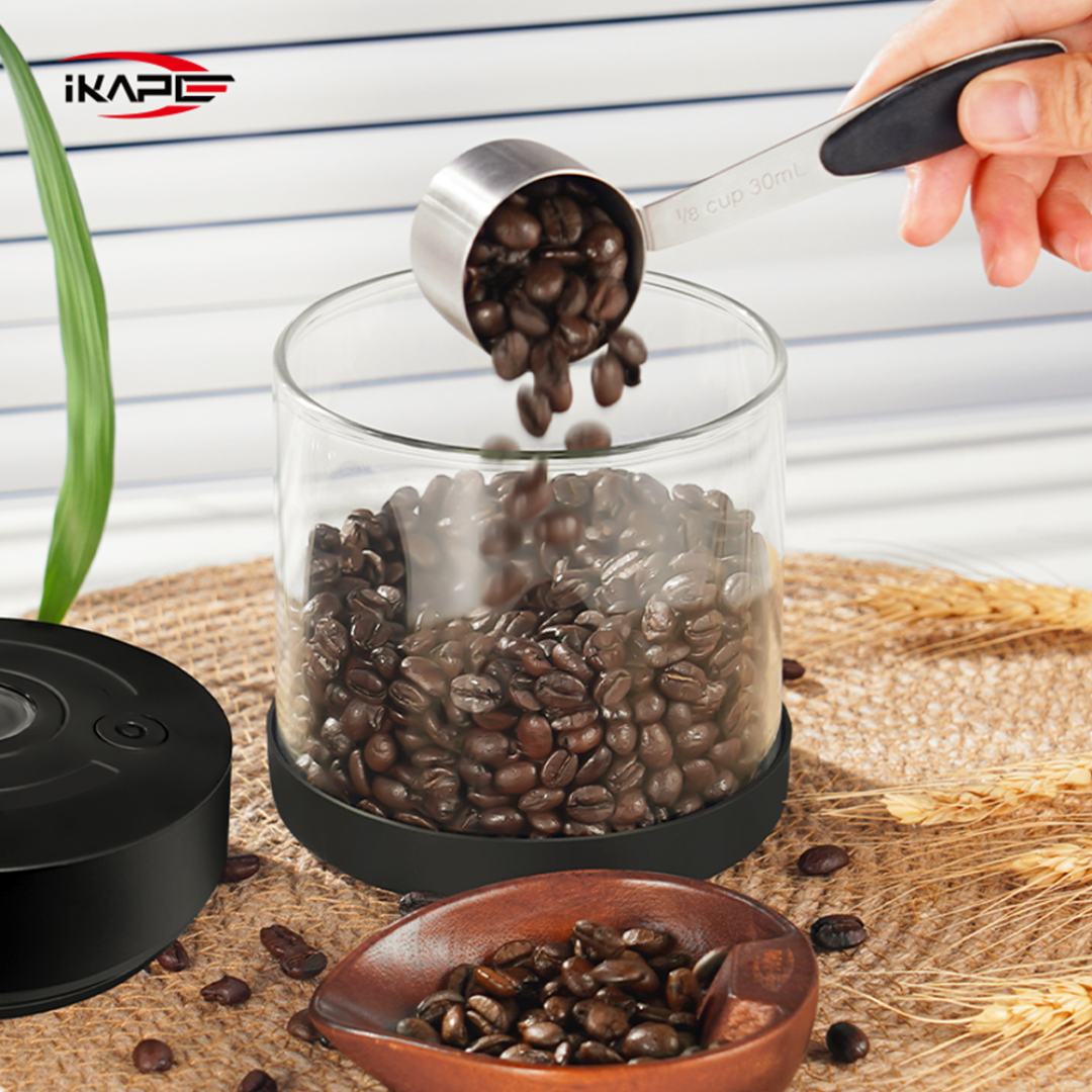 IKAPE Electric Vacuum Coffee Bean Canister with Digital Display - Auto Vacuum Storage (250g / 500g)