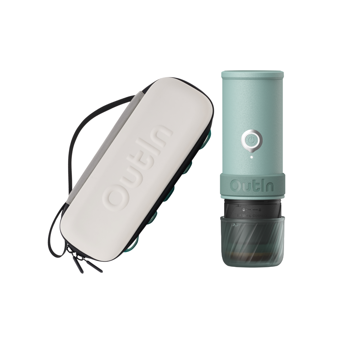 Outin Mino Portable Espresso Machine + EVA Protective Case Bundle | 22-Bar Travel Coffee Maker