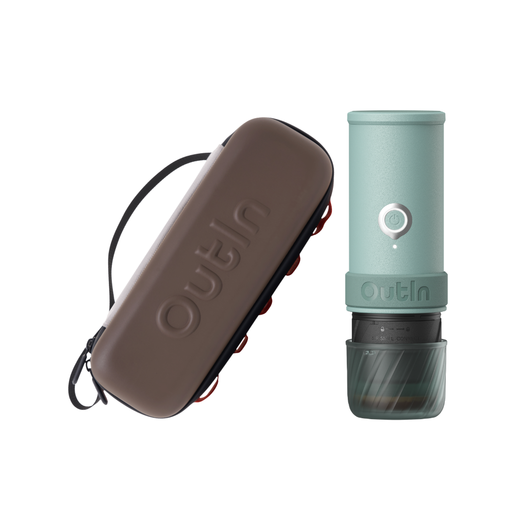 Outin Mino Portable Espresso Machine + EVA Protective Case Bundle | 22-Bar Travel Coffee Maker