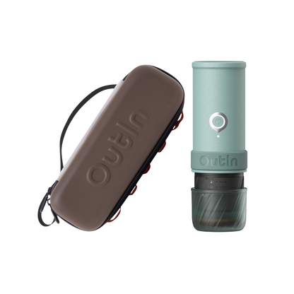 Outin Mino Portable Espresso Machine + EVA Protective Case Bundle | 22-Bar Travel Coffee Maker
