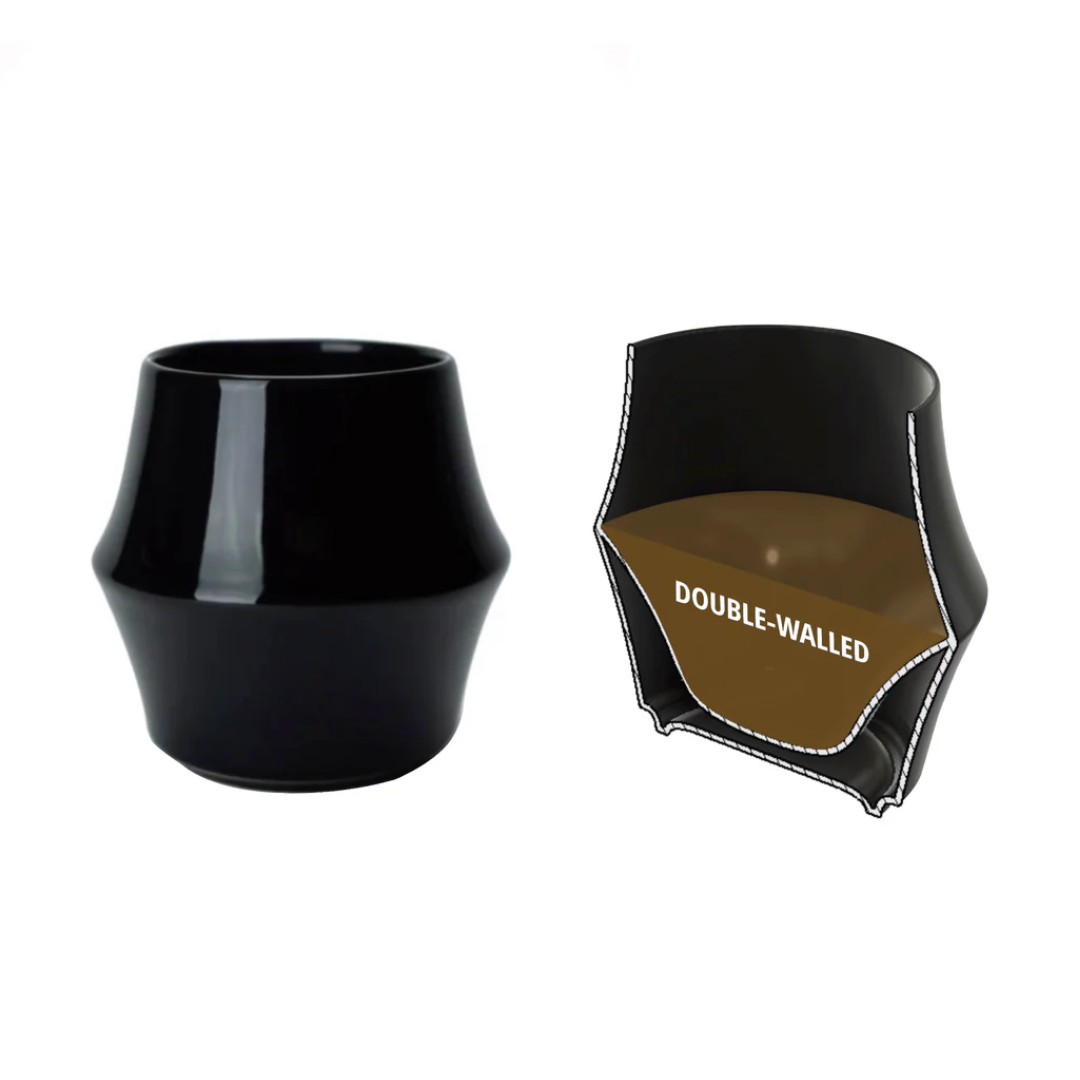 KRUVE CASCADE Espresso Cups Set of 2 – Double Wall Porcelain Espresso Cup Set