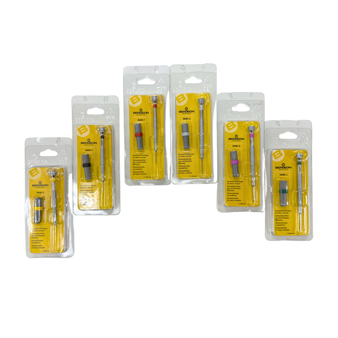 Bergeon 30080 Swiss Made Watchmaker Screwdriver, Individual Replacement Screwdriver, Various Sizes Available
