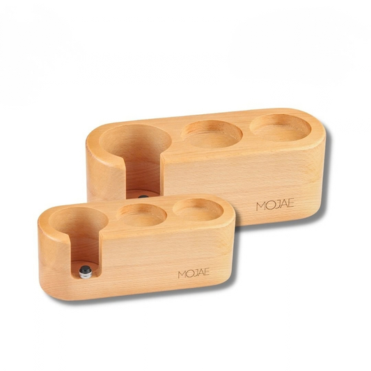 Portafilter Tamper Distributor Holder and Base 51mm/53mm/58mm Classic wood wooden compatible with Breville, Delonghi, Ro