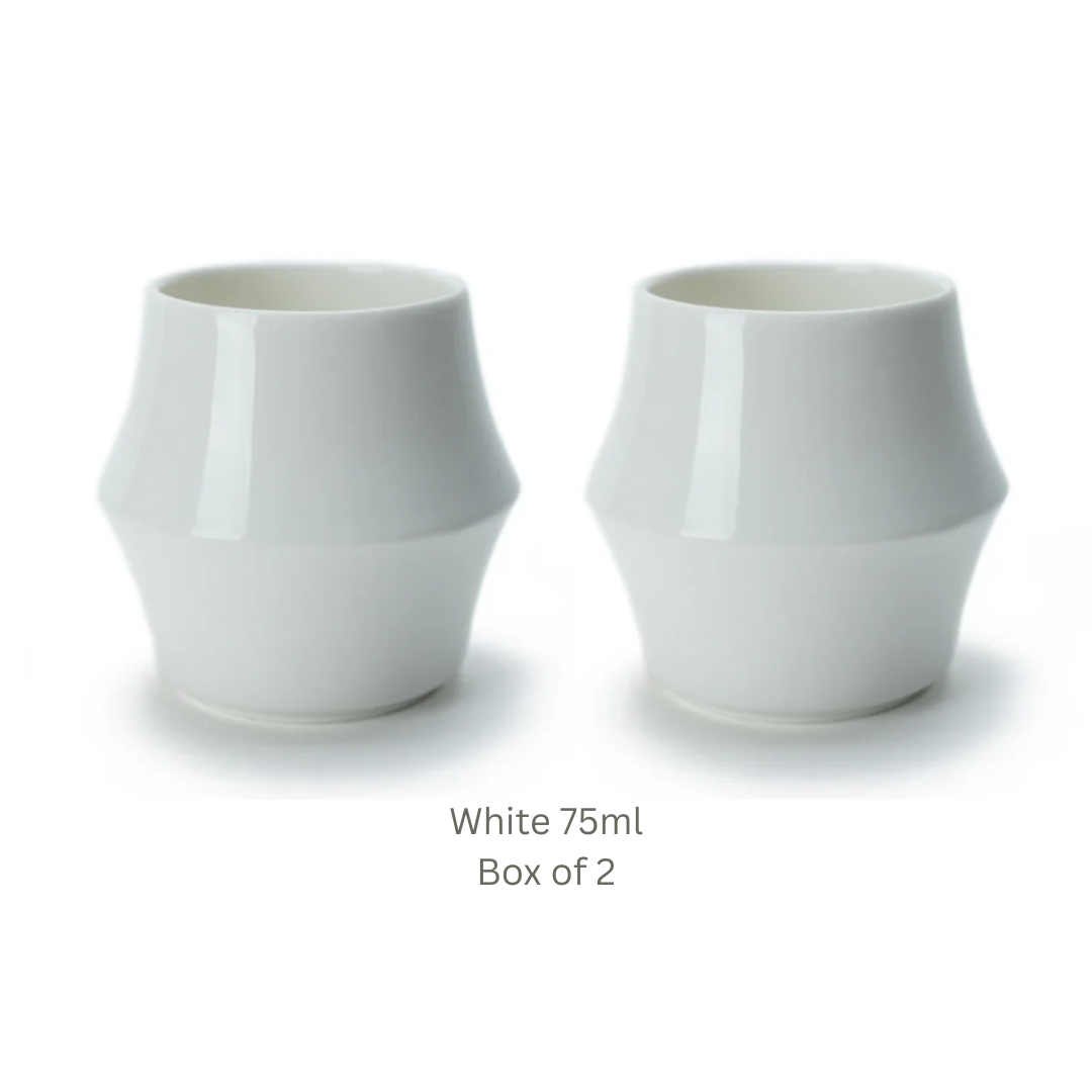 KRUVE CASCADE Espresso Cups Set of 2 – Double Wall Porcelain Espresso Cup Set
