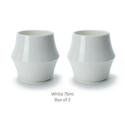 KRUVE CASCADE Espresso Cups Set of 2 – Double Wall Porcelain Espresso Cup Set