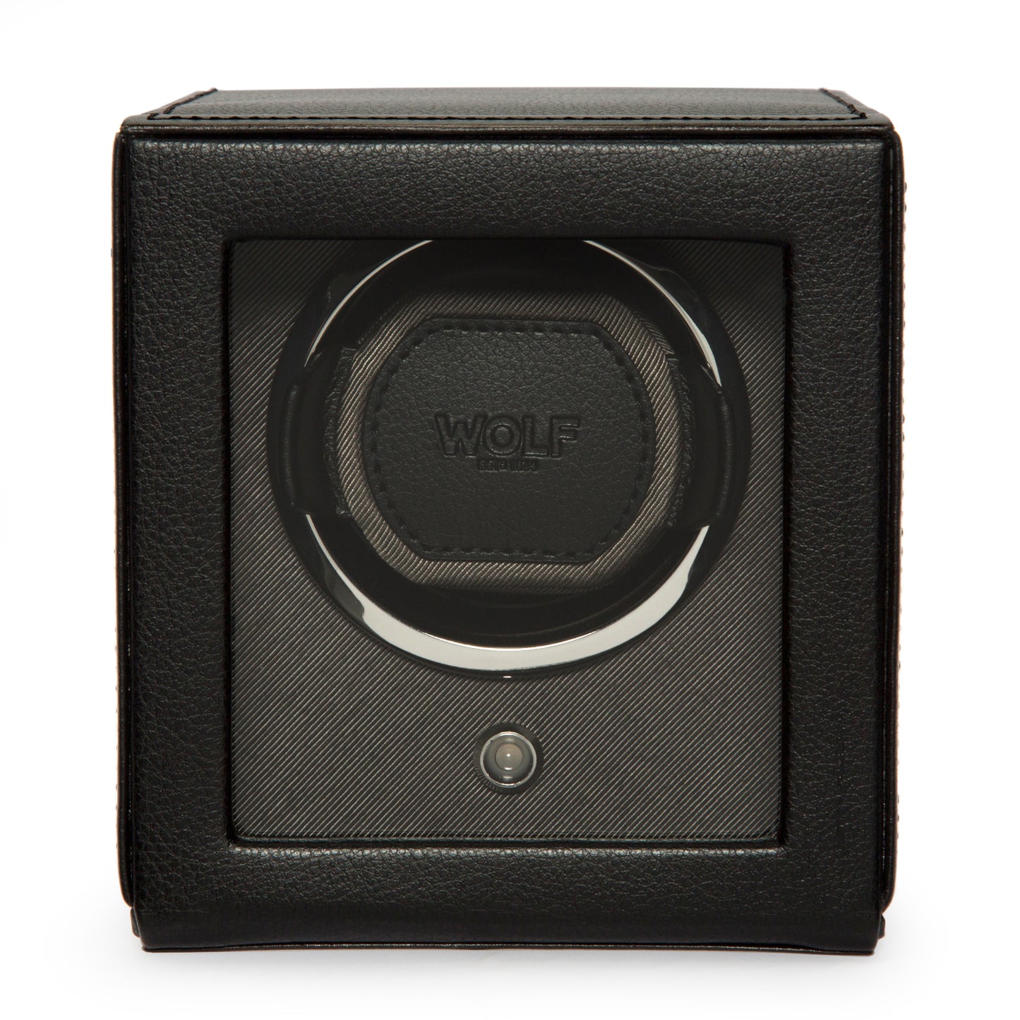 Premium Cub Watch Winder with Protective Cover by WOLF 1834 - Elegant and Efficient Automatic Watch Winding Solution