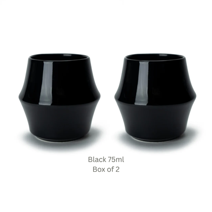 KRUVE CASCADE Espresso Cups Set of 2 – Double Wall Porcelain Espresso Cup Set