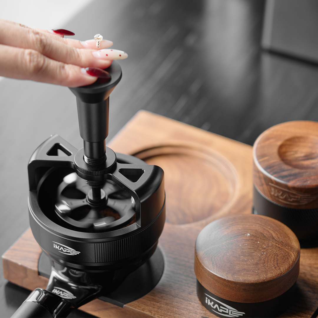 IKAPE One-Press Spring-Back Espresso WDT Tool V4, 0.25mm Adjustable 14-Needle Coffee Distributor