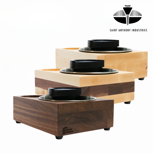 Saint Anthony Industries The Bloc Espresso Knock Box + Tamp Station, Compatible with 53mm and 58mm portafilter