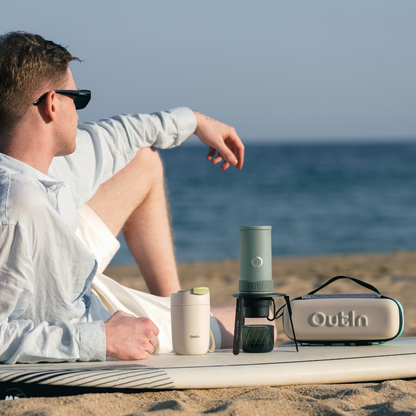 Outin Mino Portable Espresso Machine + EVA Protective Case Bundle | 22-Bar Travel Coffee Maker