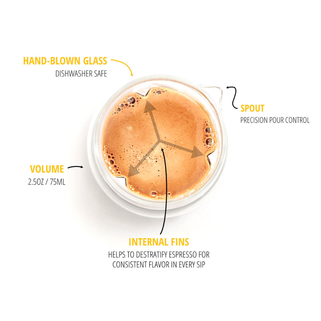 Kruve PROPEL Server - Daddy Got Coffee Edition, Espresso Shot Splitter & Destratification Glass 75ml