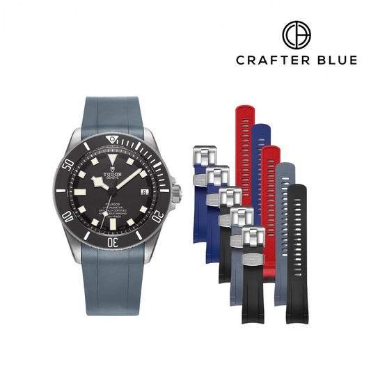 Crafter Blue Curved End Rubber Strap For TUDOR Pelagos (TD02)