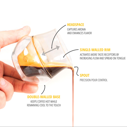 Kruve PROPEL Server - Daddy Got Coffee Edition, Espresso Shot Splitter & Destratification Glass 75ml