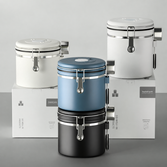 Coffee Bean Container Canister Air Tight with CO2 relief valve- holds 750g of bean, 1.8L